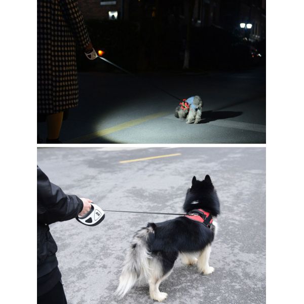 Small Medium Lighted Dog Leash Retractable 10ft 16ft Extendable Dog Lead With Torch