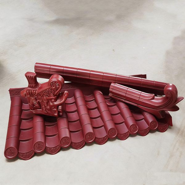 Polymer Integrated Antique Chinese Style Roof Tiles All-in-One Antique Eaves & Ridge Tiles PP Material Lightweight Roof Panels