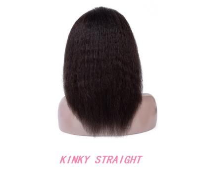 Ready to Ship Kinky Straight Raw Human Hair 5X5 Transparent Lace Front Wigs 12-28 Inches Virgin Human Hair Kinky Straight Wig