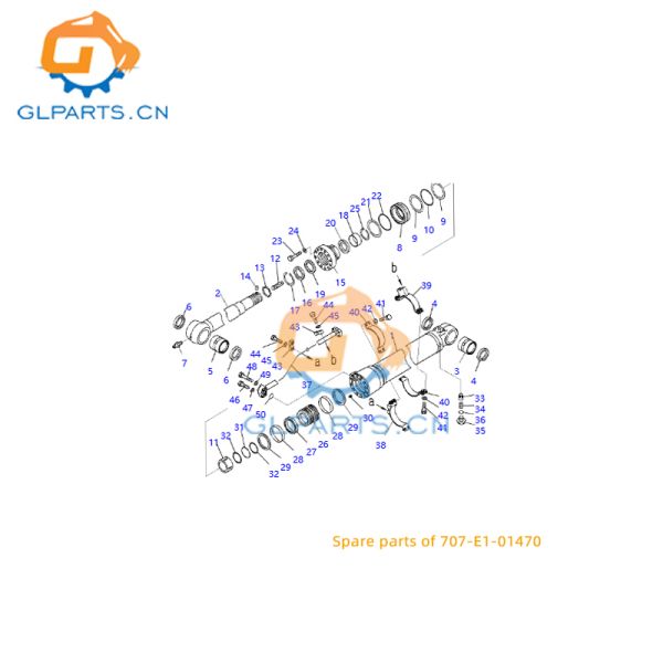 PC200-8 Arm Cylinder Assembly For Komatsu Hydraulic Parts 707-E1-01470 707-H1-X1470