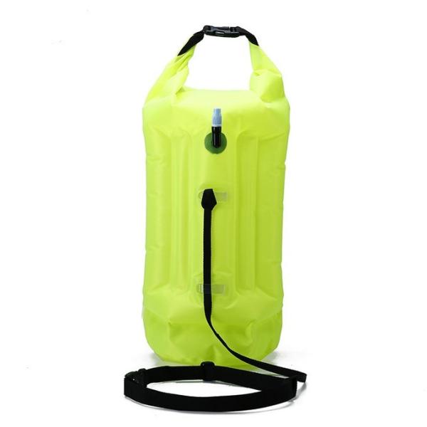 Nylon TPU Triathlon Race Gear Green Inflatable Swim Buoy With Patent