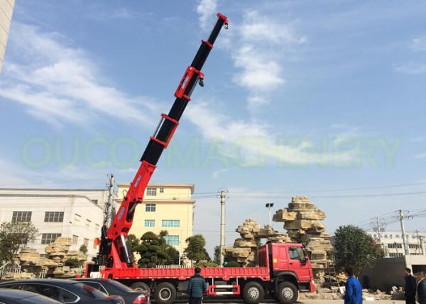 Red Color Telescopic Boom Truck Mounted Crane Lifting Equipment Large Capacity