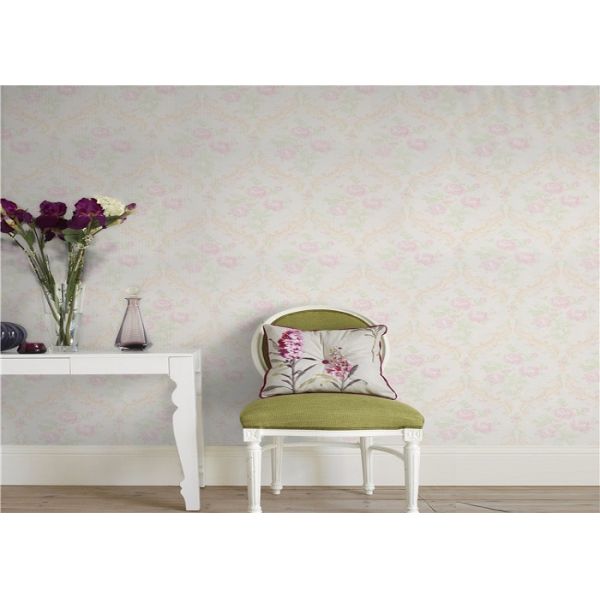 Fashion Natural Breathability Interior Decorating Wallpaper Yellow / Beige / Green 0.53*9.5M