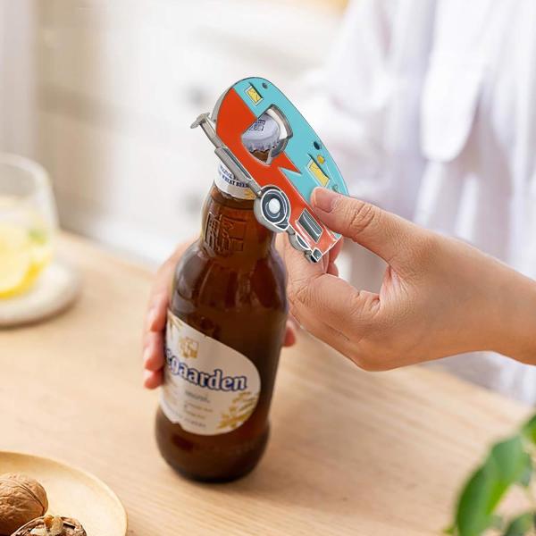 Durable Custom Magnet Bottle Opener With Fridge Magnets Sticker For Camper Lovers
