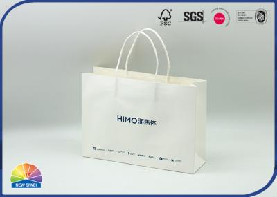 1c sacos de compras brancos UV Matte Varnishing do papel de embalagem da cópia 180gsm