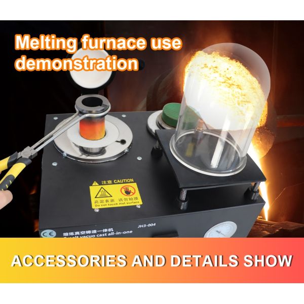 1400W Jewelry Melting Furnace Metal Jewelry Vacuum Casting Machine