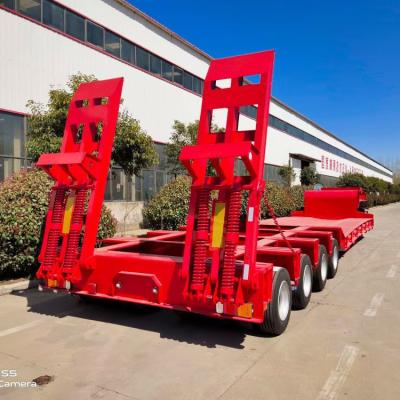 Self Dumping 150t Load Capacity Four-Line Eight-Axle Lowbed Trailer For Large Equipment