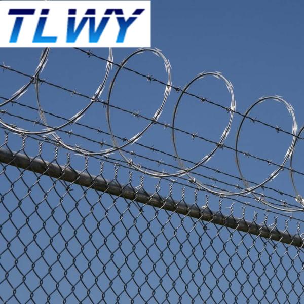 O arame farpado habilitado da sanfona de Iso9001 0.5mm galvanizou militar