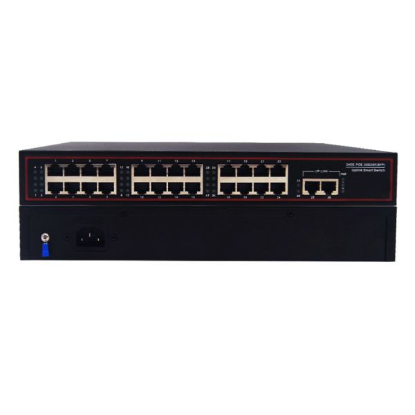 24 Port Full Gigabit PoE Ethernet Switch High Density Desktop PoE Switch 2 Uplink RJ45