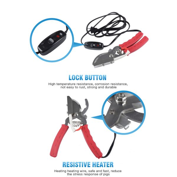 Bloodless Piglet Tail Cutter SUS Electric Heating Tail Cutting Pliers