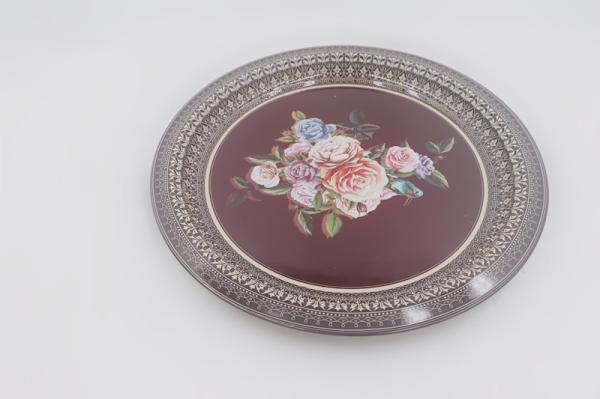 33cm Wholesale high quality SS gold bottom plate dinnerware round dinner plate for weddings