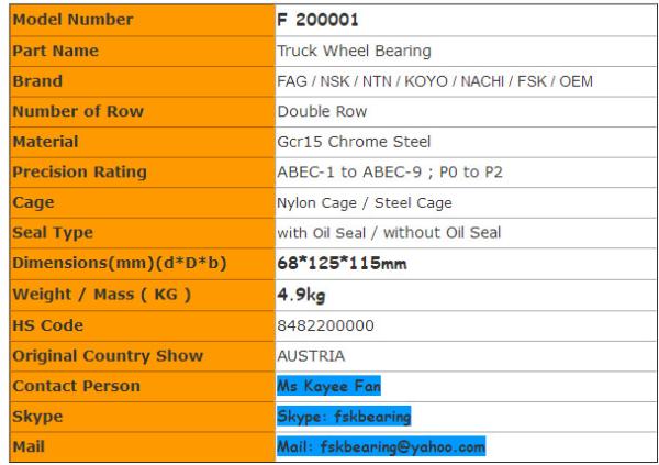 Reliable F 200001  Wheel Bearing Parts FAG Roller Bearing