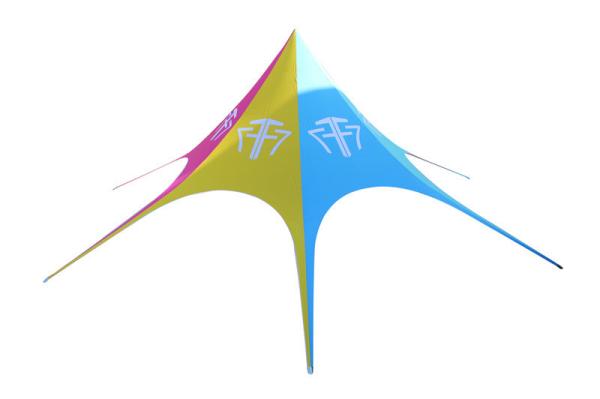 Outdoor Advertising Star Shaped Tent 600D Oxford 3X3M Singe Pole Fire Resistant Sublimation