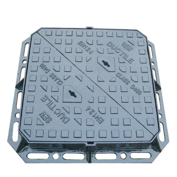 Square Anti Theft Manhole Cover , Ductile Iron Manhole Cover With Lock