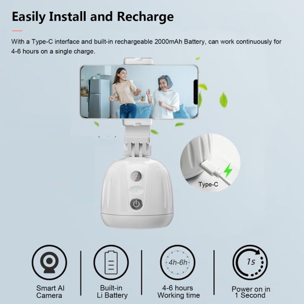 Рамка треноги держателя телефона AI автоматические отслеживая & вращение управлением 360° жеста