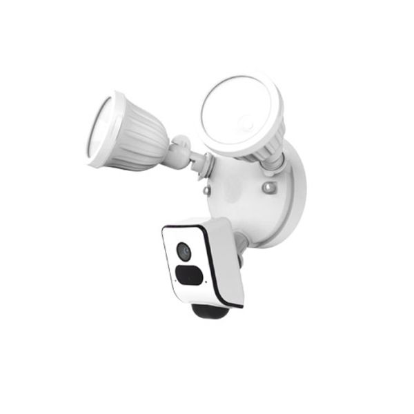 White AI Flood Light Night Vision Waterproof CCTV Wifi Surveillance IP Camera