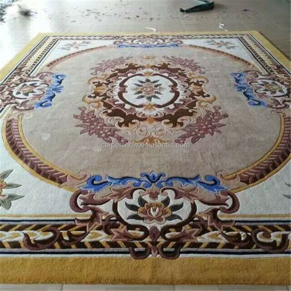Acrylic Round Area Rug Hand Tufted Carpet with 12mm Pile Height and Excellent