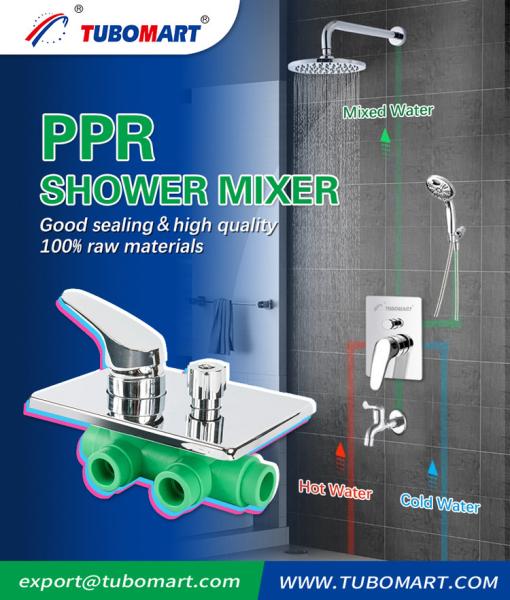 Tubomart Banheiro chuveiro misturador válvula chuveiro misturador de água quente e fria ppr válvula multifuncional chuveiro misturador válvula