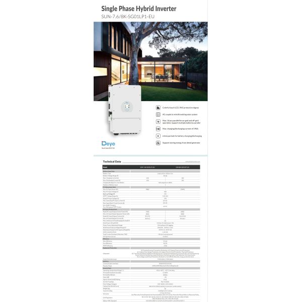 Deye Single /3-Phase 5/6/8/10/12kW 48V Hybrid Inverter Ukraine Solar Inverter With Wifi
