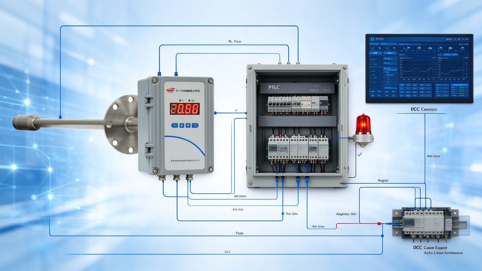 Zirconia Flue Gas Oxygen Analyzer Detector High Precision 1%F.S Fast Response O2 0.4-1.5m