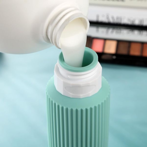 Leak Proof Refill Plastic Silicone Travel Bottle Kit for Toiletries 6oz 177ml