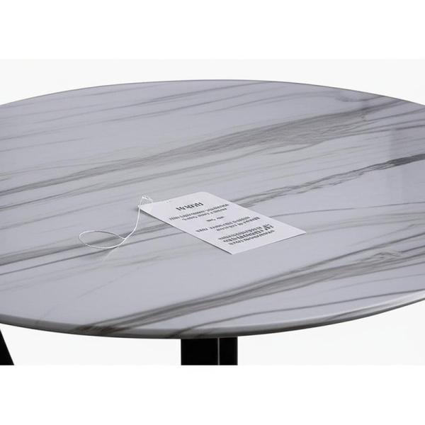 Belle table à manger en marbre céramique avec des instructions de soins faciles essuyer avec un chiffon humide