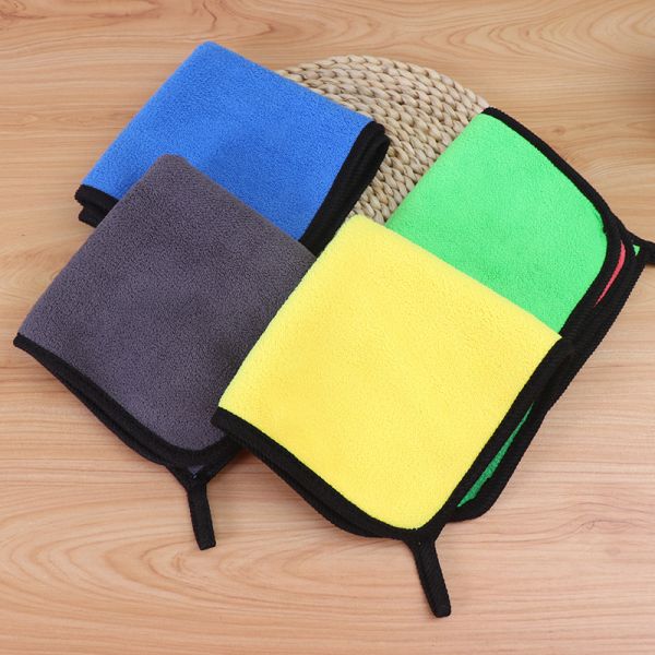 Автомобильное полотенце для стирки Коралловый бархатный чистящий абсорбентный ткань микроволокно Автомобильное полотенце на заказ 30 * 30 см