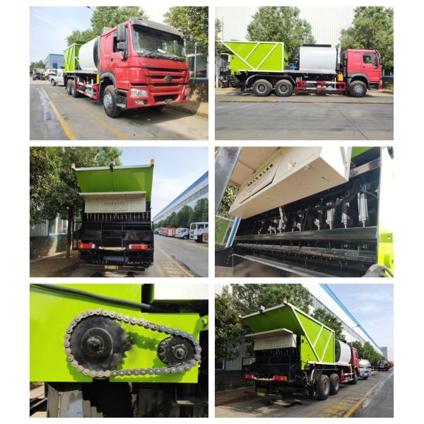 Sinotruck Howo Синхронный чип уплотнительный грузовик для антискользковых и анти-просачивания дорог