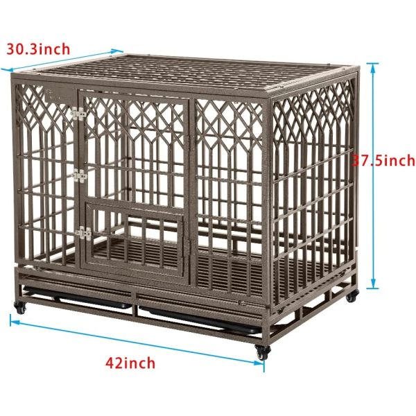 Modern Style Pet Dogs Cage Heavy Duty Steel Dog Kennel for Medium to Large Size