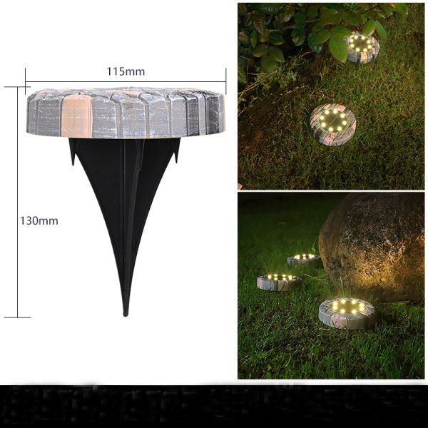 8 LED Solar Garden Light Outdoor Solar Powered Buried Lamp with Long Lifespan 20000h