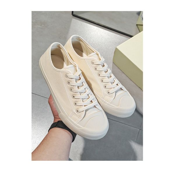2024 Summer New Milky White Breathable Canvas Shoes Men'S Shoes All-Match White Shoes Trendy Casual Shoes Men'S Shoes
