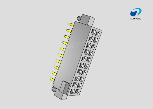 FEMALE HEADER PH1.27*1.27MM 2x10PIN DOUBLE ROW 180° SIDE PILLAR BLACK