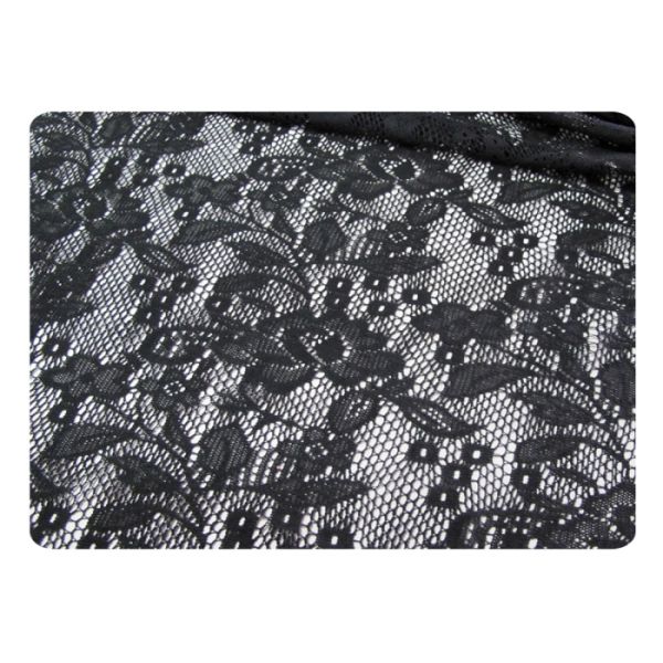 Black 100% Polyester Lace Fabric for Nightwear , Lingerie CY-CT8562
