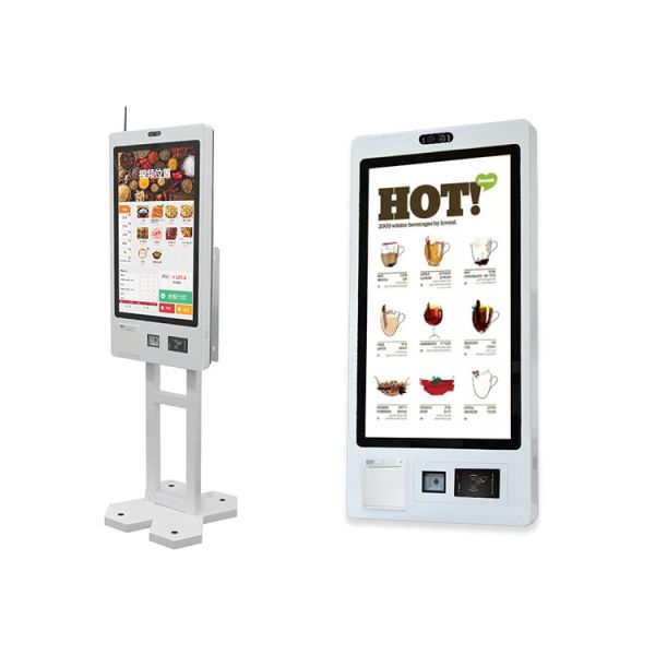 Self Service Ordering Payment Kiosk 27 32 Inch Capacitive Touch Screen Wall-Mounted POS Receipt Printer with SDK Multi-OS Support