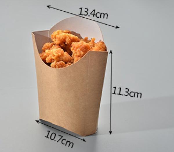 Caixa de batatas fritas Kraft Impressão personalizada Restaurante de fast food para ir Caixa com revestimento UV