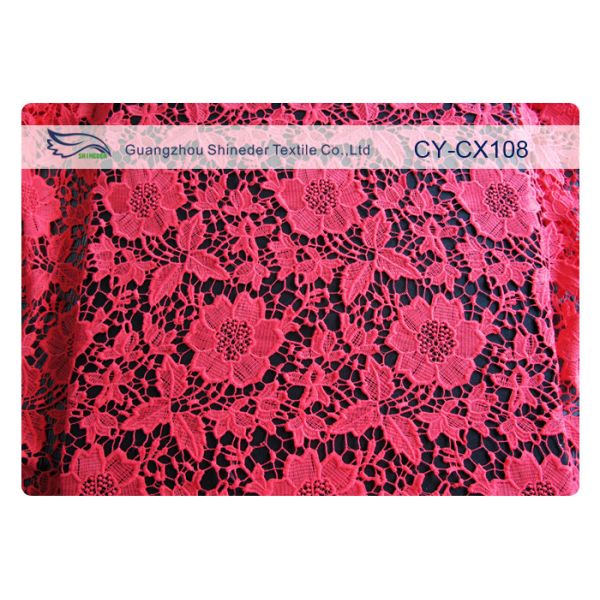 Fashion Underwear Embroidered Nylon Cotton Lace Fabric / Knitted Lace Fabric