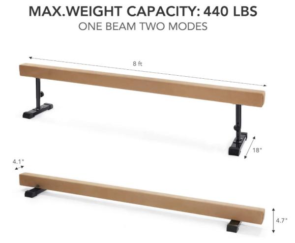 3 Level Height Adjustable Jump Training 440lbs Nimble Sports Balance Beam