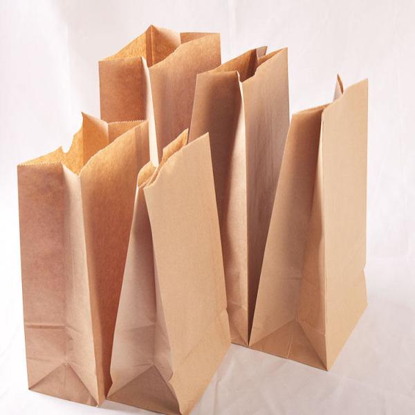 Custom Printed Kraft Paper Bag Food Grade Recycled For Bread Sandwich