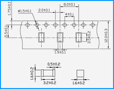 3216 1206 нагнетательная труба нагнетательной трубы 150V 500A газа SMD керамическая стеклянная
