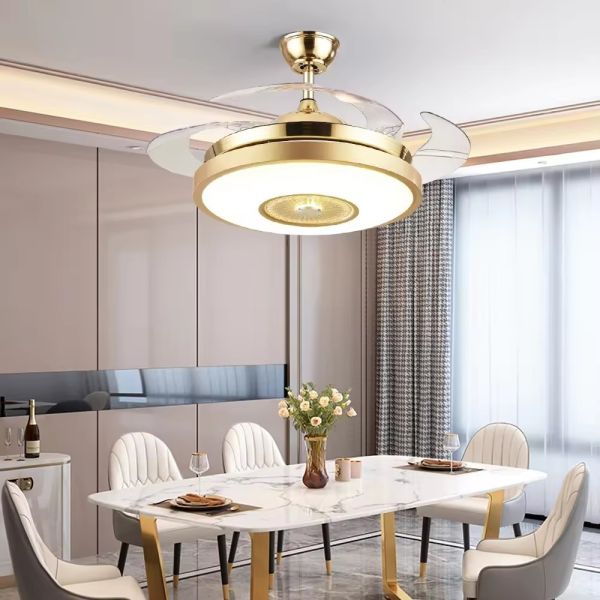Simple Bedroom 42inch Ceiling Fan with LED Light and Remote Control High Ra Nordic Style