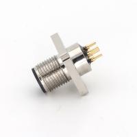 Cuadrado de la brida de PCB M12 conector de montaje delantero 5 pines macho resistente al agua IP67
