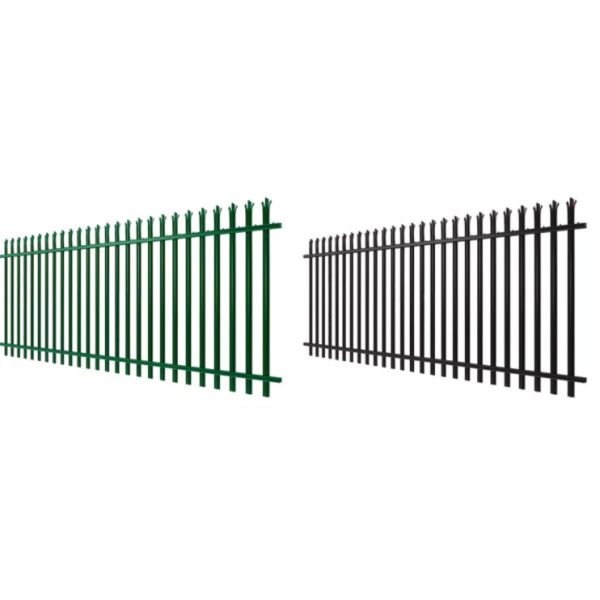 W clôture de palissade en acier pâle