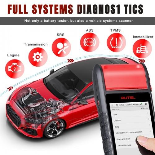 Touchscreen Battery Tester Auto Electrical System Analyzer Autel MaxiBAS BT608E OBD2 Scanner Built-In Printer for 12V