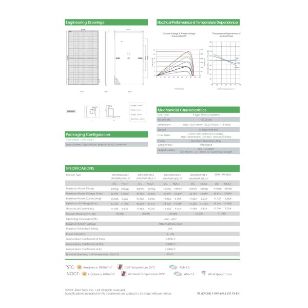 АКС Jinko Tiger P-type 66tr Солнечная панель 390W 395W 400W 405W 410W Солнечная панель Panneau Solaire Jinko Солнечный фотоэлектрический модуль цена