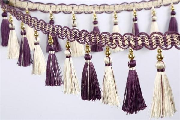 Handmade fashionable chain beads lace tassels fringes for curtain/sofa/pillow decoration