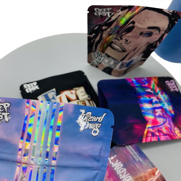 Пластмассовые фермы DEO ПЭТ съедобный перезамыкающийся пакет Mylar 3,5 г Ziplockk Mylar Bags