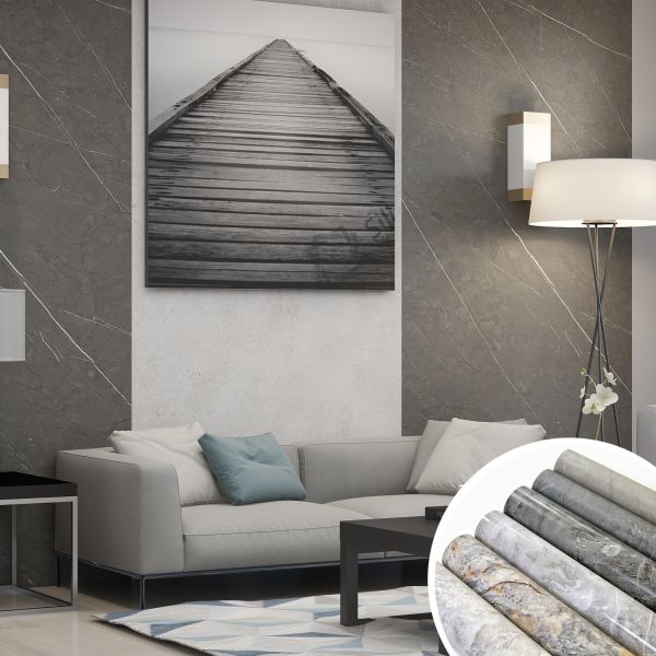 New Marble Design PVC Membrane Foil For Furniture Cabinet Cover