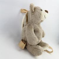 Mochila animal de pelúcia amiga da terra 26 cm bolsa urso de pelúcia marrom claro