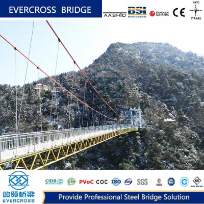 High Strength Metal Suspension Bridge Steel Rope Bridge Heavy Loading