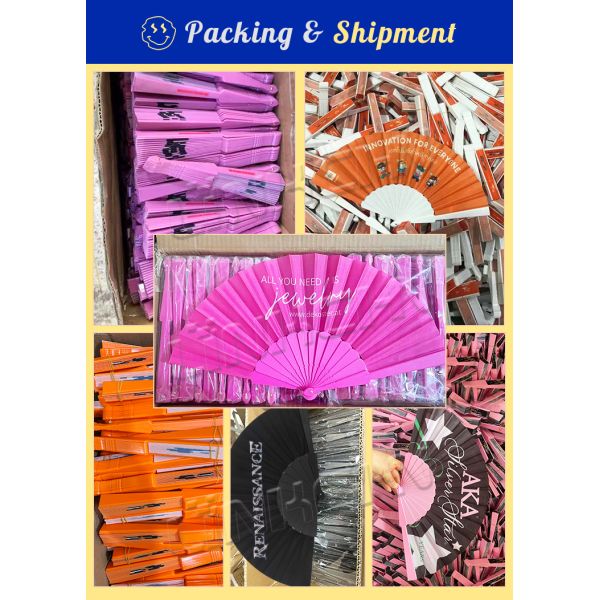 Custom 23cm PVC Plastic Hand Fan Promotional Business Gift with Printing